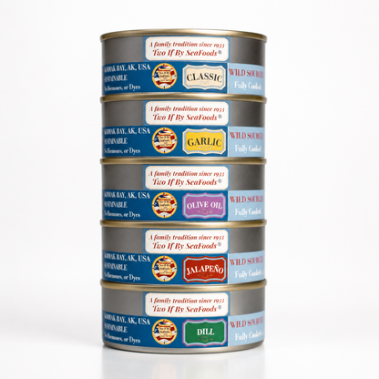 Sockeye Salmon, Tin, Garlic, 3.5oz